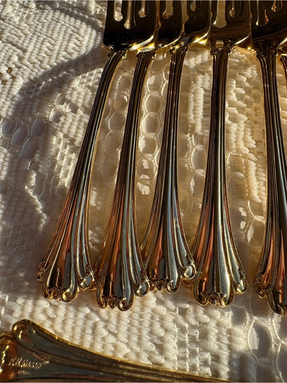 Gold-Tone Dessert Forks - Set of 21